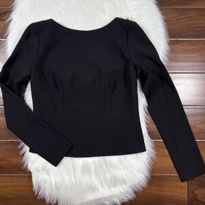 Antonio Melani Elizabeth Damrich Women's Size 4‎ Black Seashell Crepe Top Blouse